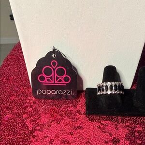 Paparazzi Black and Silver Gemstone Ring